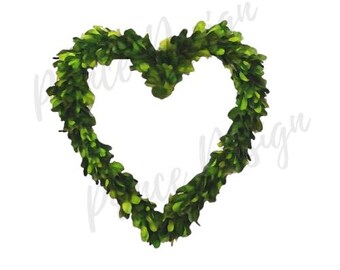 Valentine Heart PNG Digital Download | Botanical Greenery for Invitations, Wall Art & Craft Projects
