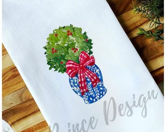 Christmas Ginger Jar Topiary PNG | Holiday  Clipart for Signs, Stationery, Tea Towels & Gifts