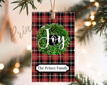 Christmas Tag Printable | Canva Editable Template for Holiday Favors, Ralph Lauren Christmas | Instant Download