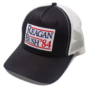 Reagan Bush &#39;84 Trucker Black Hat Conservative Urban Ridge