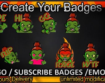 Twitch-subbadges, Twitch-emotes / badges voor streamers / abonneebadges
