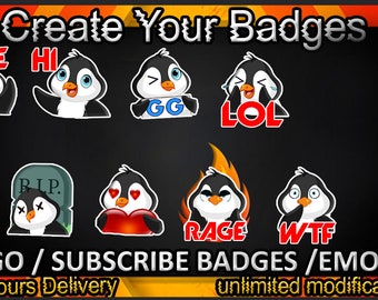 Twitch-subbadges, Twitch-emotes / badges voor streamers / abonneebadges