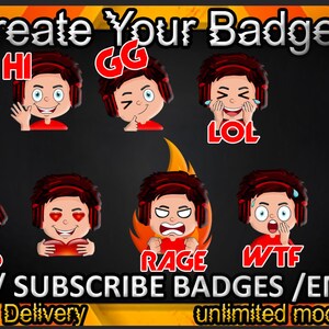Twitch sub badges, Twitch emotes / badges for streamers / Subscriber Badges