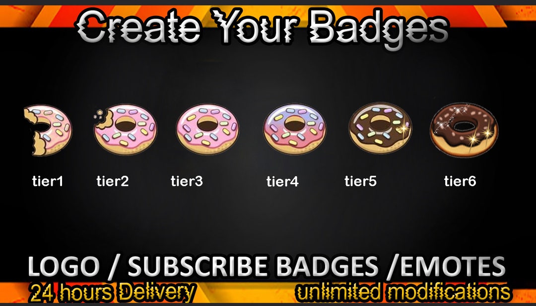 Donuts Twitch Sub Badges Donuts Twitch Emotes / Donuts Badges Etsy.de