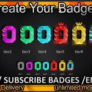 O Twitch sub badges / O Twitch emotes / O badges for streamers / O Subscriber Badges