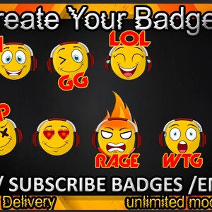 Twitch sub badges, Twitch emotes / badges for streamers / Subscriber Badges