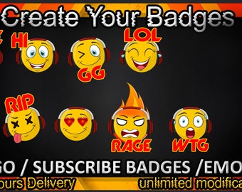 Twitch-subbadges, Twitch-emotes / badges voor streamers / abonneebadges