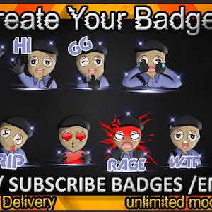 Twitch sub badges, Twitch emotes / badges for streamers / Subscriber Badges