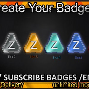 Twitch sub badges, Twitch emotes,  badges for streamers, Subscriber Badges