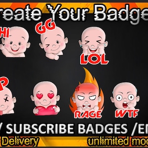 Twitch sub badges, Twitch emotes / badges for streamers / Subscriber Badges