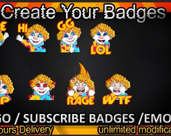 Twitch-subbadges, Twitch-emotes / badges voor streamers / abonneebadges