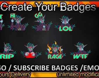 Twitch-subbadges, Twitch-emotes / badges voor streamers / abonneebadges