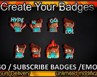 Twitch sub badges, Twitch emotes / badges for streamers / Subscriber Badges