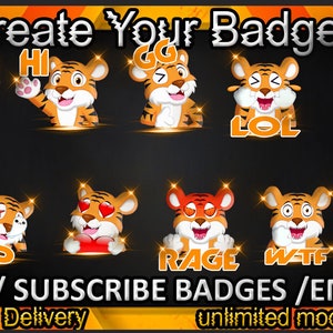 Twitch sub badges, Twitch emotes / badges for streamers / Subscriber Badges