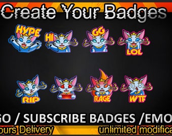 Twitch sub badges, Twitch emotes / badges for streamers / Subscriber Badges