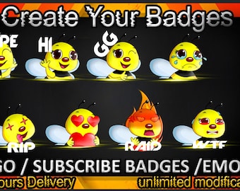 Subinsignias de Twitch, emoticones de Twitch / insignias para streamers / Insignias de suscriptor