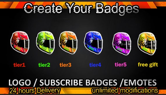 Bike Helmet Twitch Sub Badges Bike 