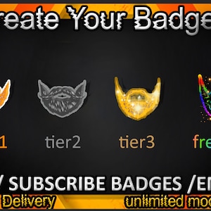 Beard Twitch sub badges, Beard Twitch emotes/Beard badges for streamers/Beard Subscriber Badges