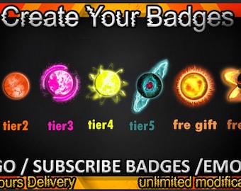 Galaxy Twitch sub badges, Galaxy Twitch emotes / Galaxy badges for streamers /Galaxy Subscriber Badges