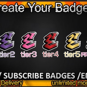 Twitch sub badges, Twitch emotes , badges for streamers / Subscriber Badges