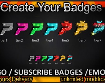 P Twitch sub badges / P Twitch emotes / P badges for streamers / P Subscriber Badges