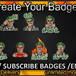 Sous-badges Twitch, emotes Twitch / badges pour streamers / badges d&#39;abonné