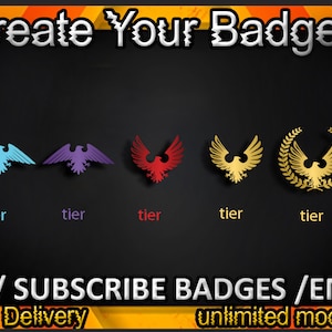 Eagle Badge Twitch sub badges, Eagle Badge Shield Twitch emotes /Eagle Badge badges for streamers / Eagle Badge Subscriber Badges
