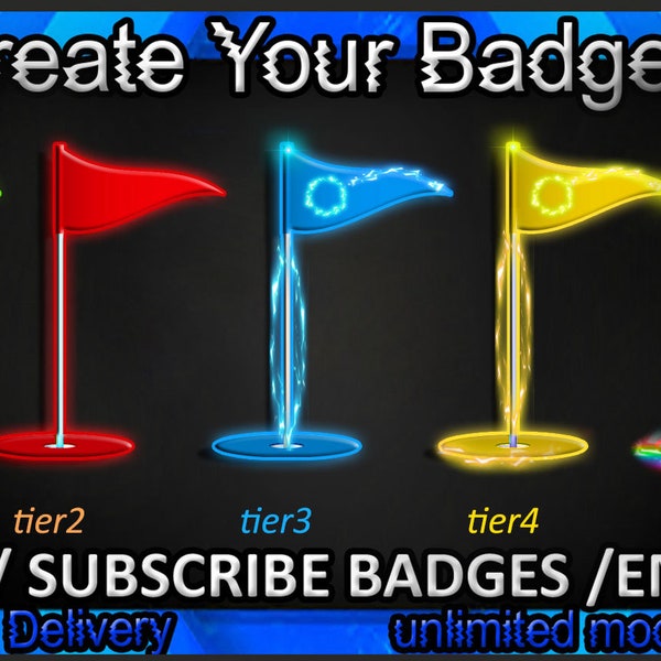 Golf Flag Twitch sub badges, Golf Flag Twitch emotes / Golf Flag badges for streamers /Golf Flag Subscriber Badges