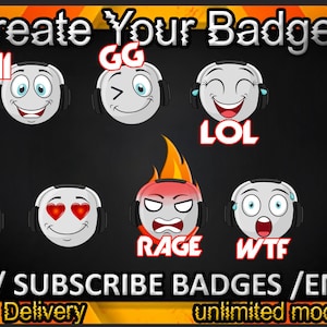 Twitch sub badges, Twitch emotes / badges for streamers / Subscriber Badges