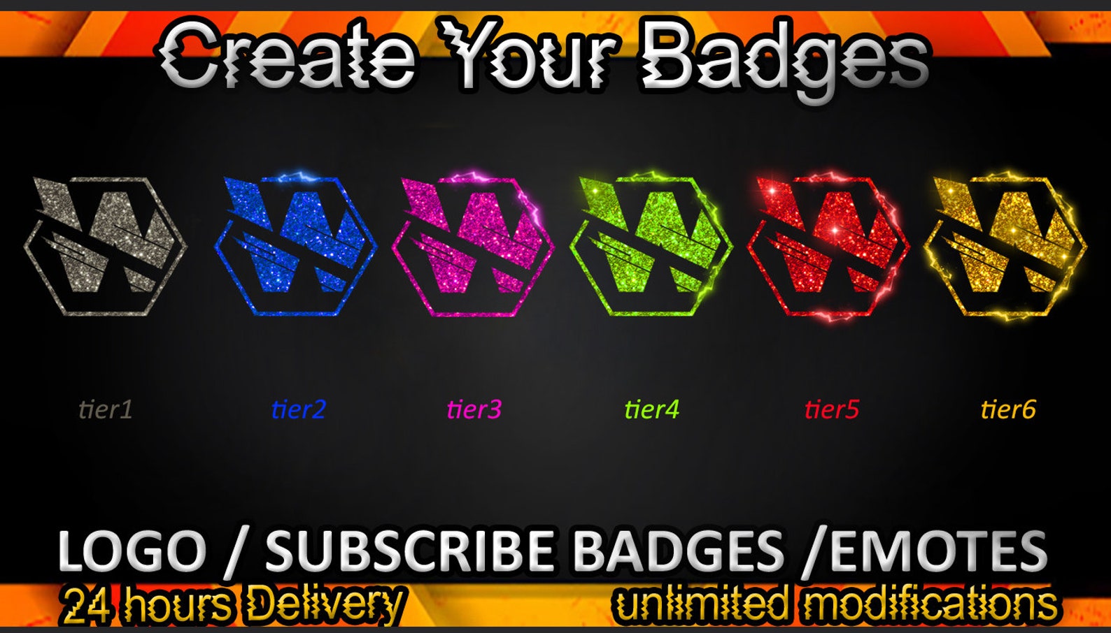 W Twitch Sub Badges, W Twitch Emotes / W Badges for Streamers