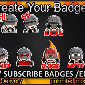 Twitch Sub Badges, Twitch Emotes / Badges für Streamer / Abonnenten Badges