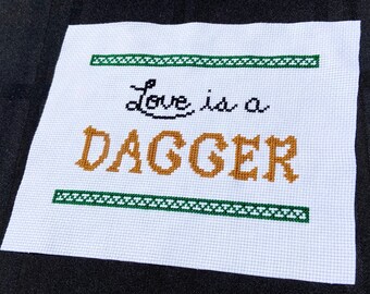 Love Is A Dagger Cross Stitch Pattern - Loki - PDF Pattern