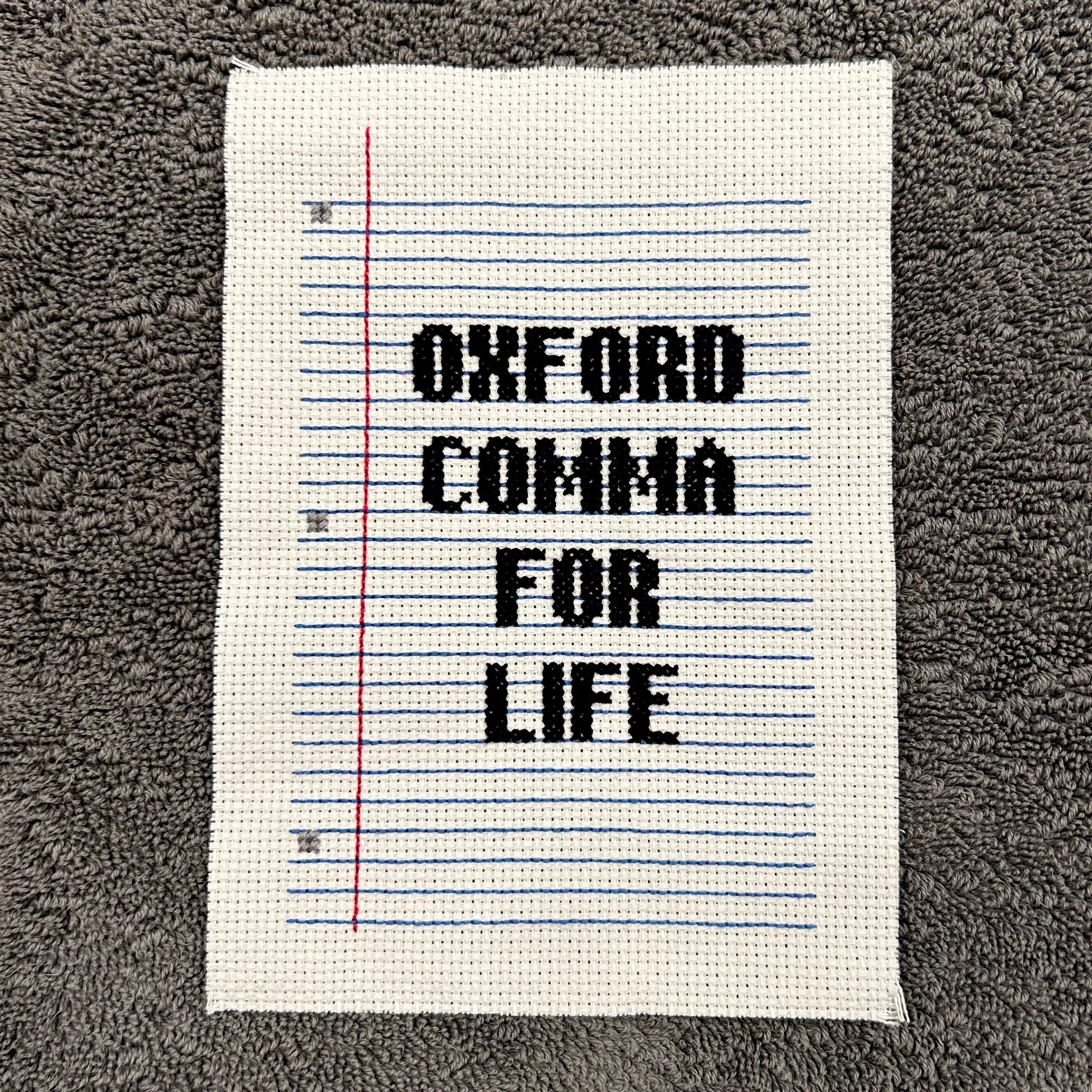 Oxford Comma for Life Cross Stitch Pattern - PDF Pattern - Etsy