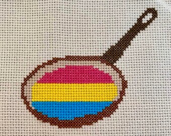 Pansexual Frying Pan Cross Stitch Pattern - PDF Pattern