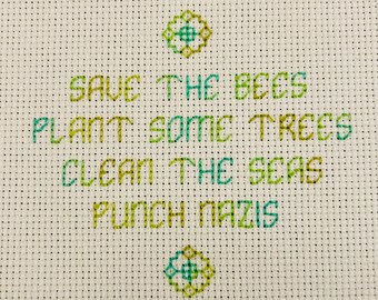 Save the Bees Cross Stitch Pattern - PDF Pattern