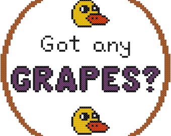 Got Any Grapes Cross Stitch Pattern - PDF Pattern