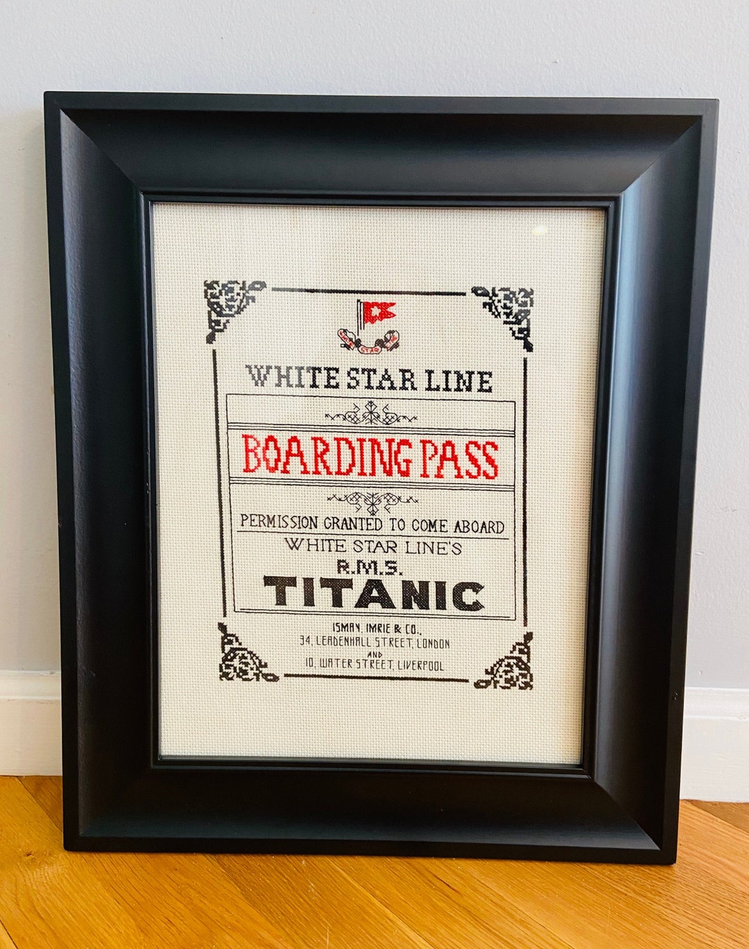 Titanic Boarding Pass Cross Stitch Pattern PDF Pattern Etsy