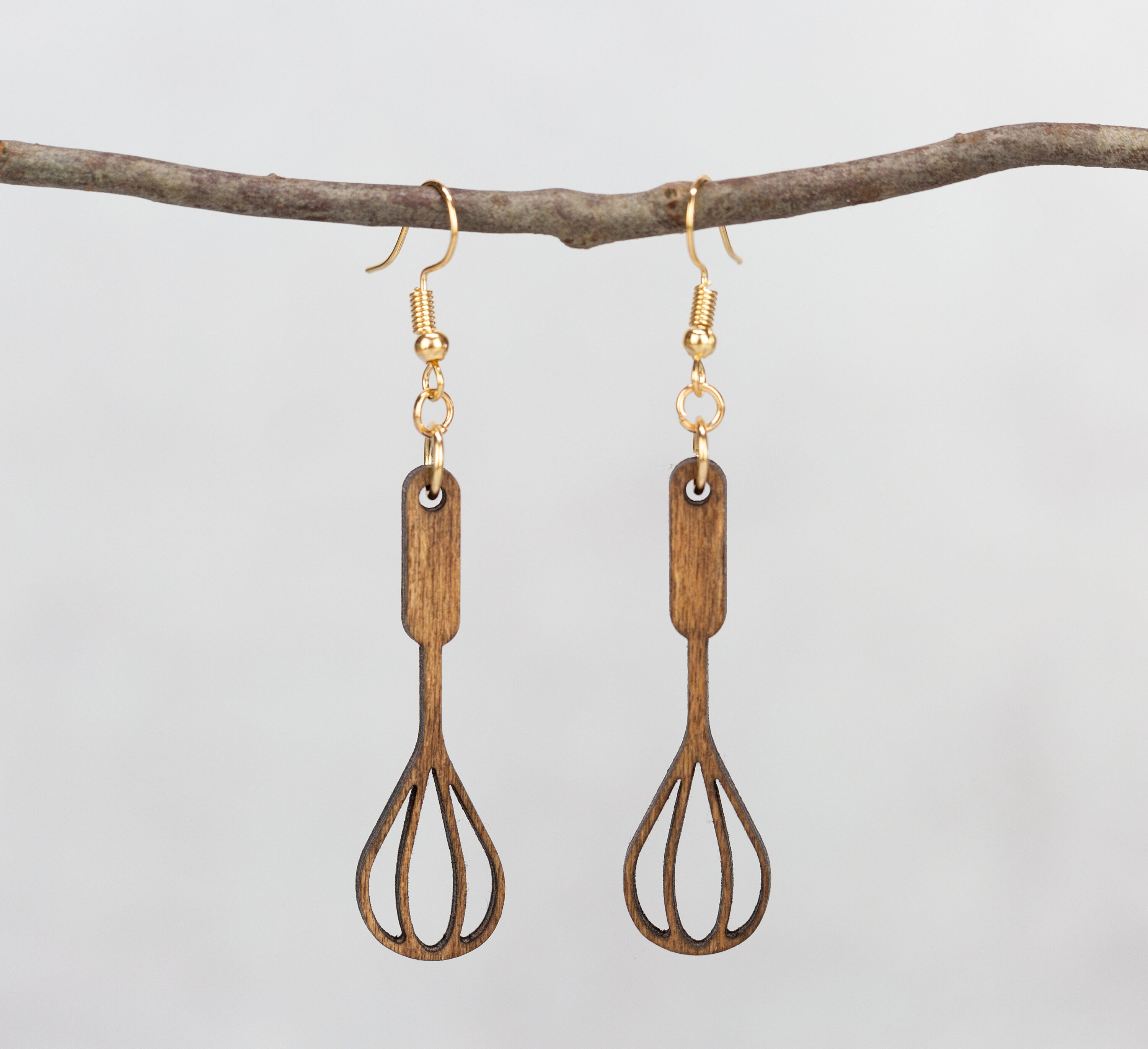 Whisk Cook Chef Earrings Laser Cut Jewelry Wood Cooking Etsy