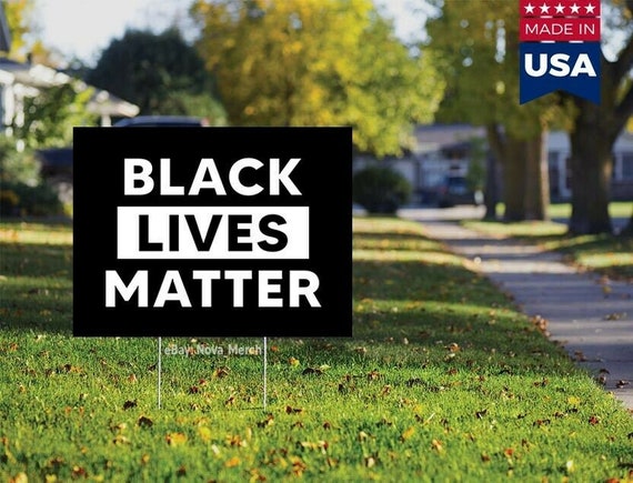 4 Pack Black Lives Matter 18'x12" Yard Sign Double Sided With H Stakes + 10 BLM Stickers