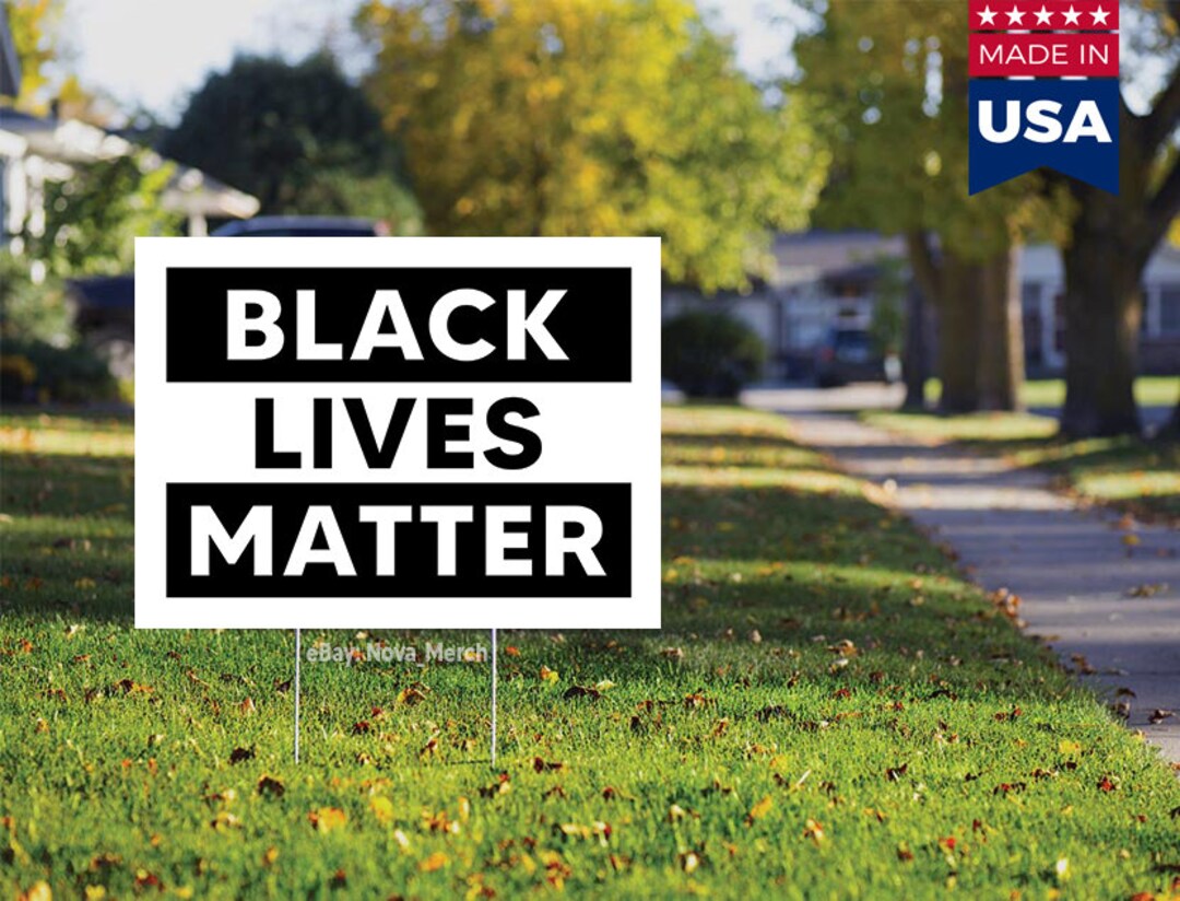 Black Lives Matter BLM Yard Sign Double Sided weatherproof 2 BLM ...