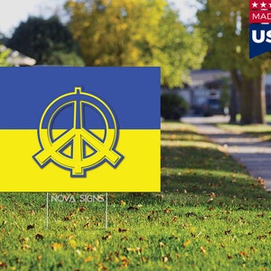 Peace In Ukraine Yard Sign Double Sided (Resistente a la intemperie)