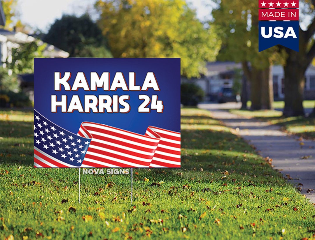 Kamala Harris 2024 President Yard Sign With Hstake weatherproof Etsy