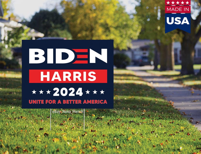 Joe Biden Kamala Harris 2024 President Yard Sign Double Sided Etsy