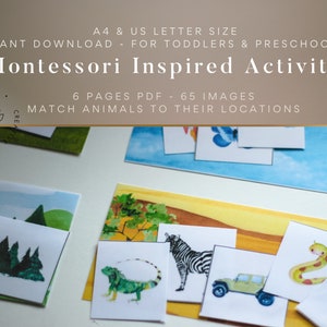 Montessori Printable Activity - Matching sorting activity for toddlers and preschoolers, Instant downloadable learning educational printable