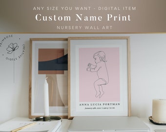 Custom Name Print - Personalized Nursery Wall art, Decor with custom name, Customized Baby art, Baby shower gift, Gift for new parents