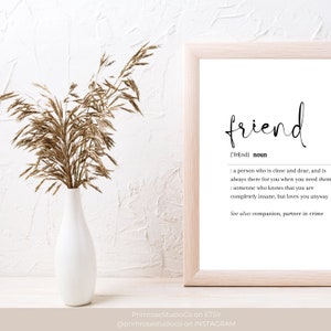 Friend Digital Printable Friend Wall Art Friend Gifts - Etsy