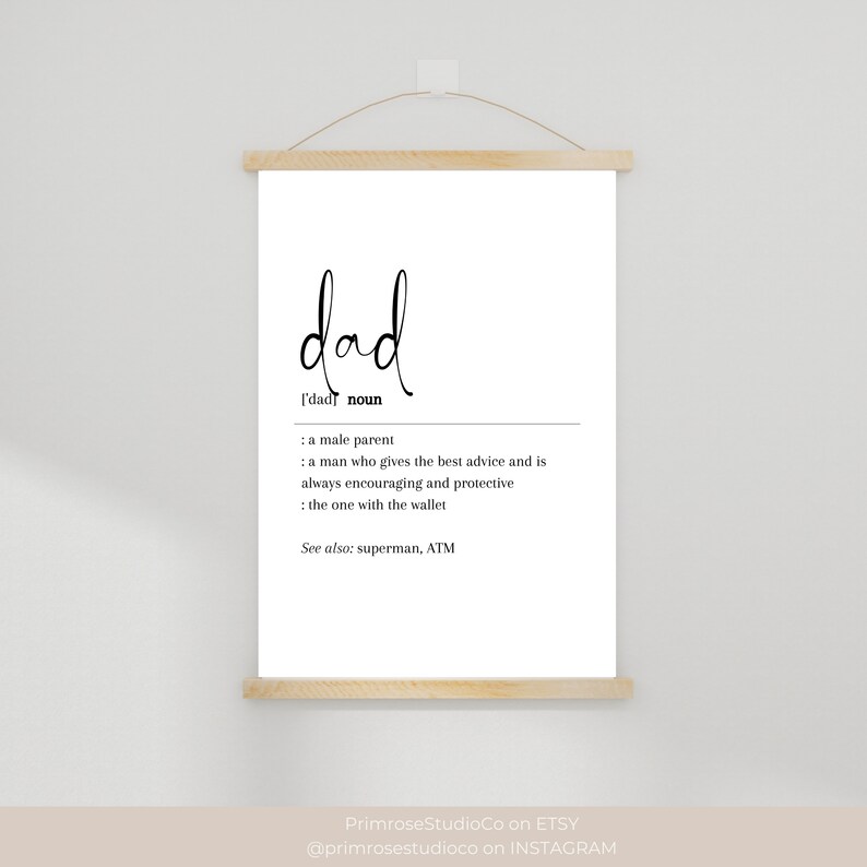 Dad Digital Printable Dad Wall Art Dad Gifts Fathers Day Etsy