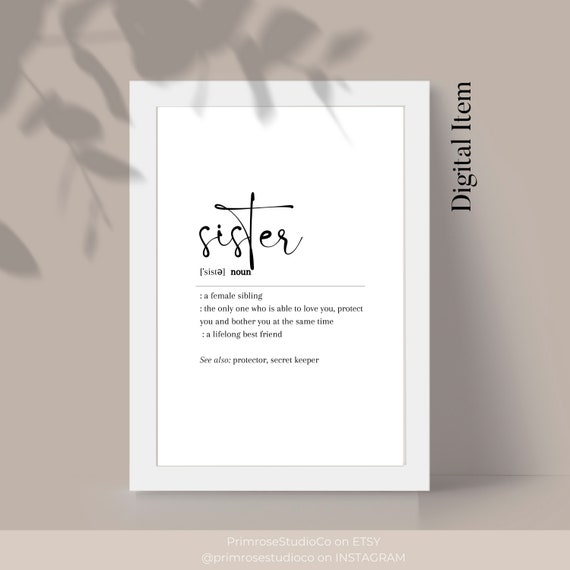 Sister Digital Printable Sister Wall Art Sister Gifts - Etsy