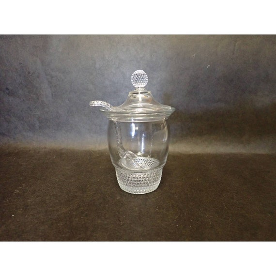 Vintage Glass Mustard Jar With Spoon Duncan & Miller Tea Etsy