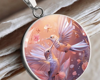 Hummingbird Necklace, Hummingbird Jewelry, Hummingbird Pendant